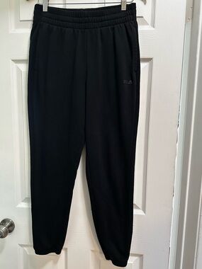 Fila Women’s Black Mid-Weight Jogger Sweat Pants w/ Inner Drawstring and Pockets